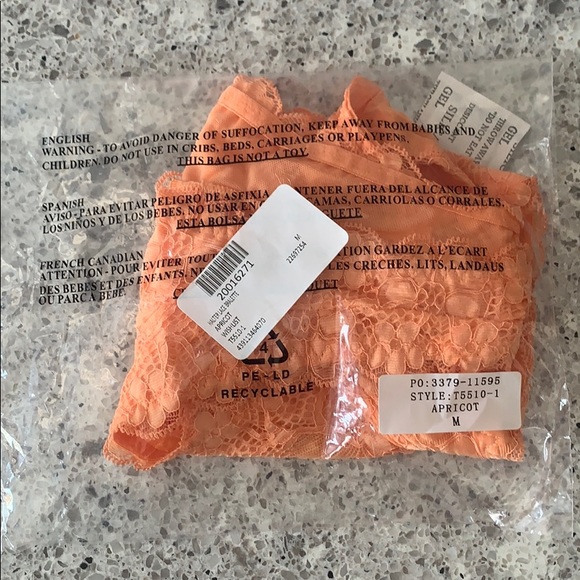 Wishlist Stretch Lace Halter Bralette- Apricot - Picture 7 of 8